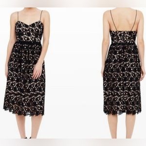Club Monaco black cream Bolari lace midi tank dress size 4
